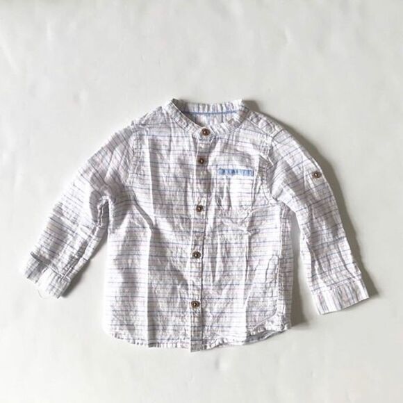 Zara purple/blue/white button down VGUC 9-12 month - Picture 1 of 2